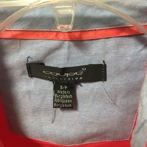 Coral button down blouse, size S - Picture 3 of 3